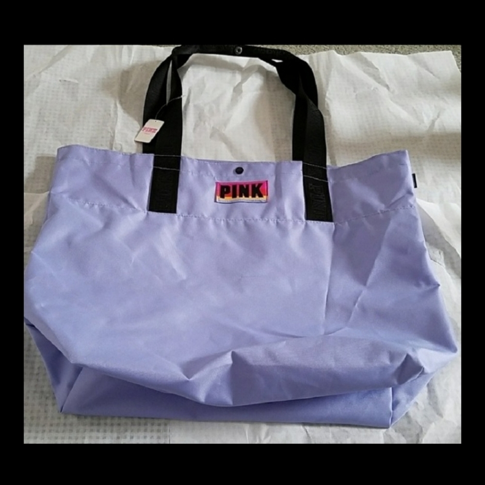 PINK VICTORIA'S SECRET button tote bag NWT
